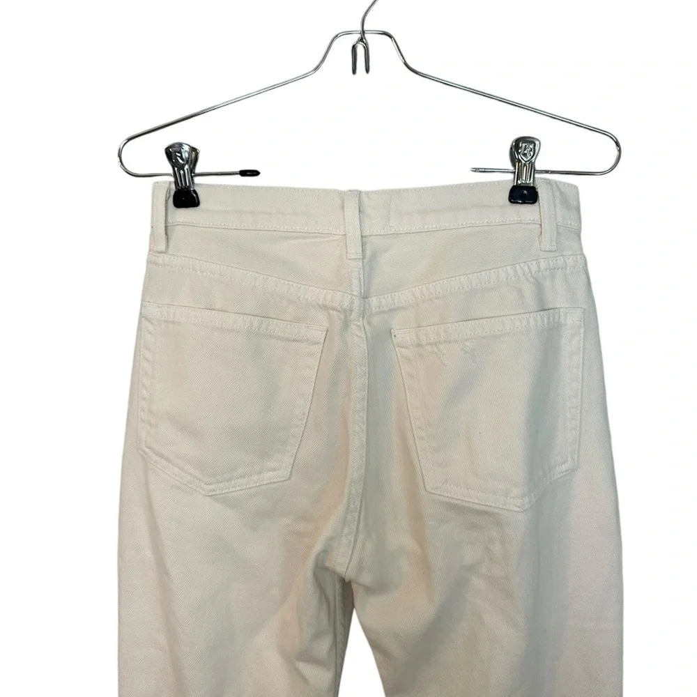 NWOT REFORMATION Julia High Waist Cigarette Jeans Destroyed Ivory 26 - Picture 7 of 8